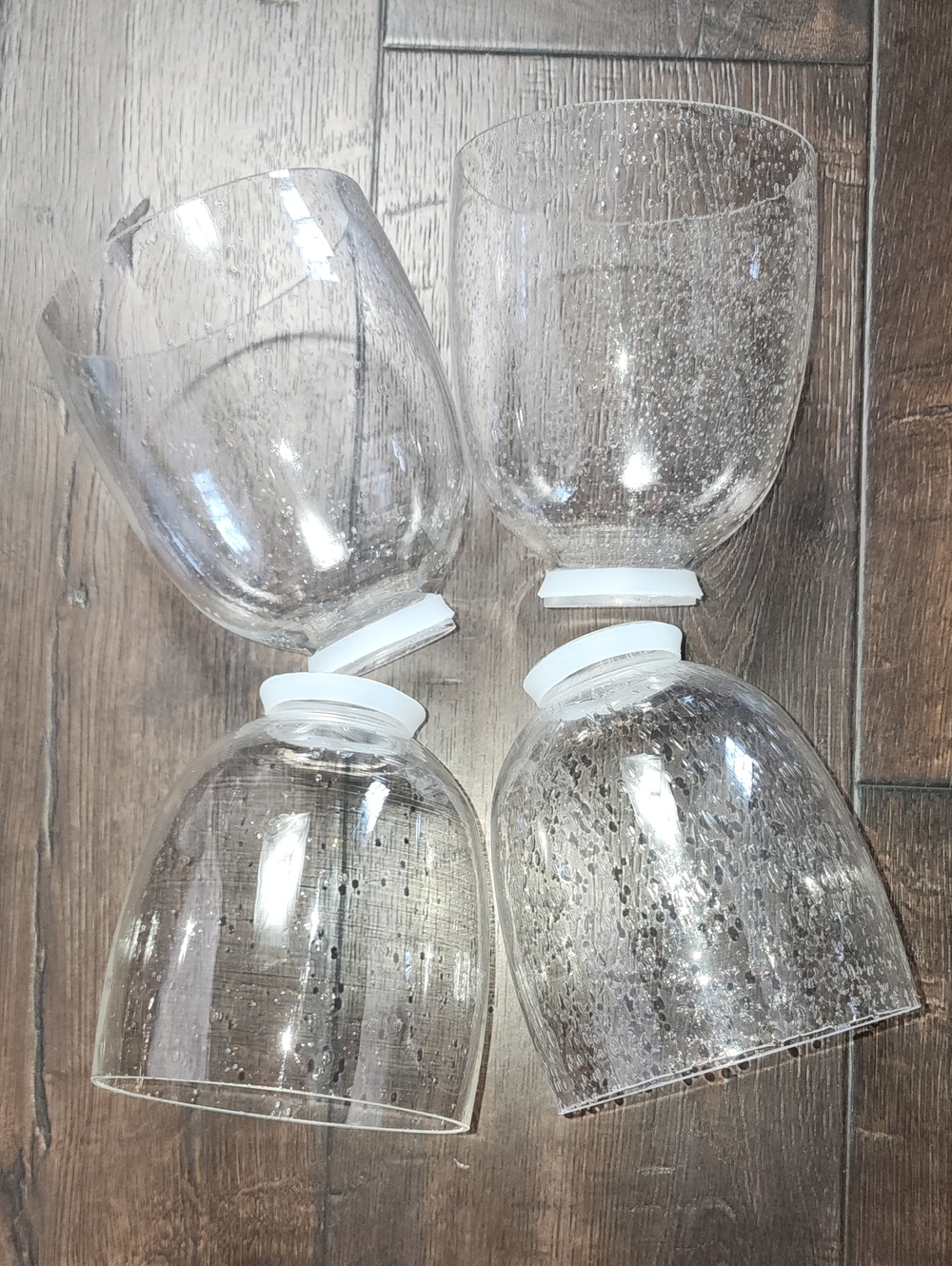 4 Pack Clear Seeded Glass Shades
